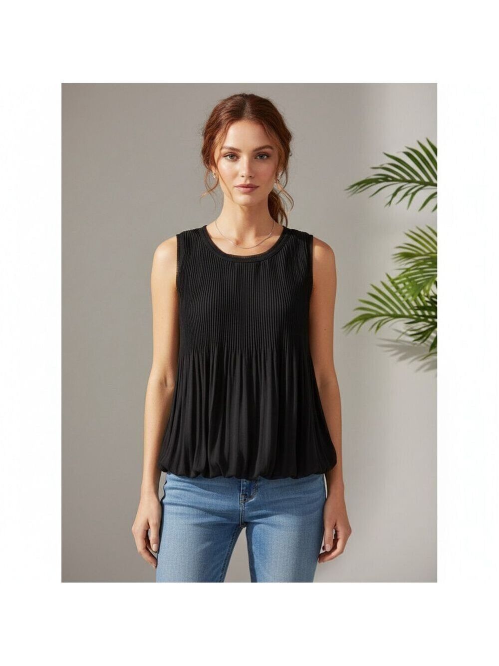 GRACIA black pleated chiffon sleeveless top Whimsigoth Fairy grunge romantic M
